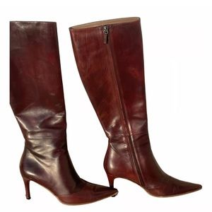 Gucci Oxblood Pointed Toe Boots